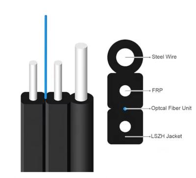 Κίνα FTTH Outdoor Drop Cable KABEL FIBER G657A1 1 πυρήνας 3 FTTH Drop Wire 4 πυρήνας καλώδιο για δίκτυο ISP προς πώληση