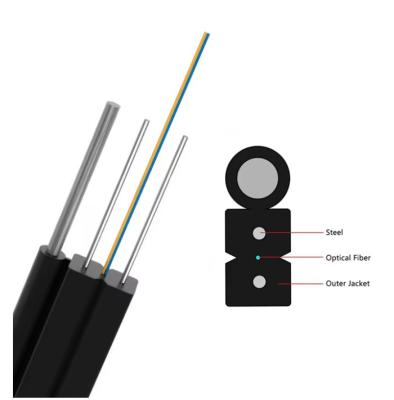 중국 FTTH 야외 드롭 케이블 1 코어 3 스틸 와이어 슬링 G657A1 GJYXCH FTTH 1km 10km 야외 드롭 와이어 케이블 판매용