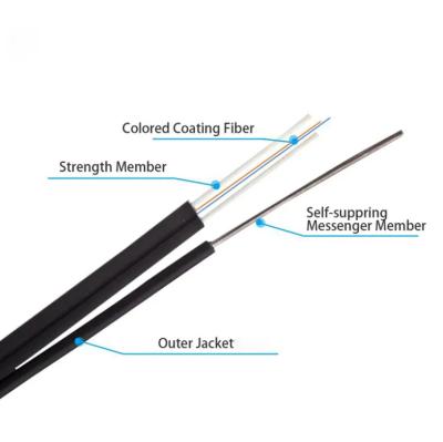 Cina FTTH Drop Cable GJYXFCH Autoportante 1 Core Outdoor FTTH Flat Drop Fiber Optic Cable LSZH Single Mode 2 4 Core Fiber Optic Cables Prezzo in vendita