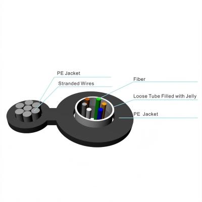 中国 空中図 8 光ファイバーケーブルユニチューブ GYXTC8S図 8 光ファイバーケーブル 12コア自立 販売のため