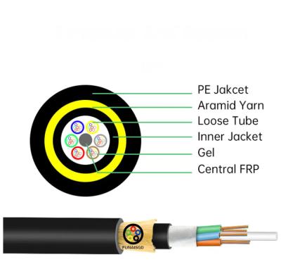 Cina Produttore Cavo in fibra ottica ADSS 12 Core Single Mode Involucro esterno in PE nero in vendita