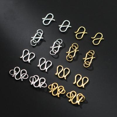 China Wholesale Easy Use 925 Sterling Silver Accessory Clasp S and W Shape For Bracelet Necklace Making for sale