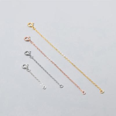 China DIY 925 Sterling Silver Removable Extension Chain with Spring Clasp for Necklace Bracelet Anklet Making for sale