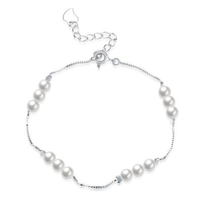 China FASHIONABLE FASHIONABLE Freshwater Pearl 925 Sterling Silver Box Type Chain Bracelets for sale