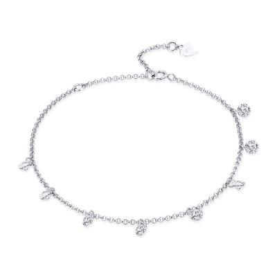 China TRENDY Simple 925 Sterling Silver Fake Diamond Bracelet Women Charm Chain Bracelet for sale