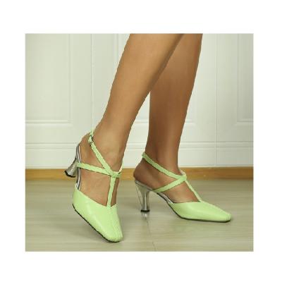 China Printed OEM/ODM New Arrival Ladies Office Dress Neon-Green Shoes Pointed Toe Stiletto Pumps For Women for sale