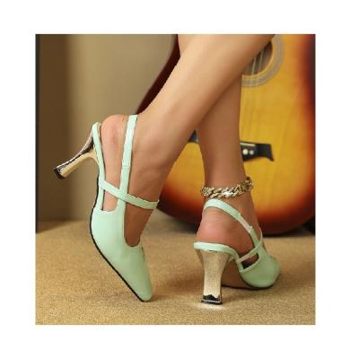 China Printed Fashion Women Ladies Shoe Fancy New Design Pointed End Women Sandal Office Shoes for sale