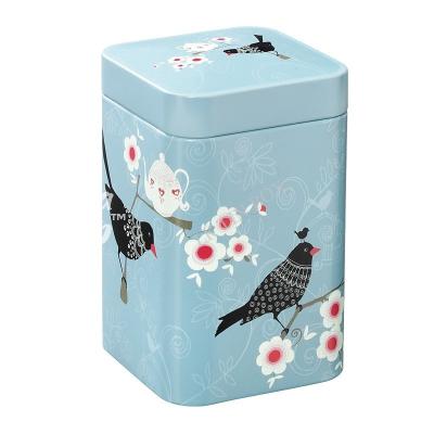 China Small Stackable Metal Square Tin Can Empty Tin Containers For Loose Tea Packaging for sale