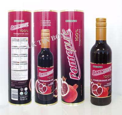 Cina bottiglia rotonda di spirito del contenitore di latta del vino di 375ml Cmyk che imballa per la festa in vendita