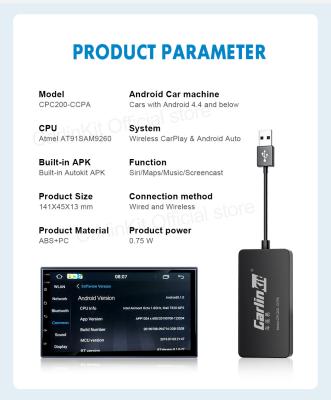 China CPC200-CCPA Android Car Ai Box Multimedia CarPlay inalámbrico y adaptador automático para Android en venta