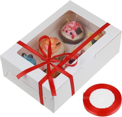 China Automatic Recyclable Premium Bakery Box Bakery Boxes with Window, Cupcake for Treats Cookie Pastries Desserts and Cupcakes for sale