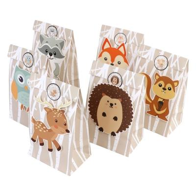 China Recyclable Decorations Kids Birthday Party Paper Gift Bags Candy Bags Box Bag Jungle Theme Wrapping Party for sale