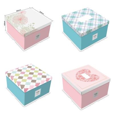 China Biodegradable customize cake box 8 inch handle cardboard cake packaging box for sale