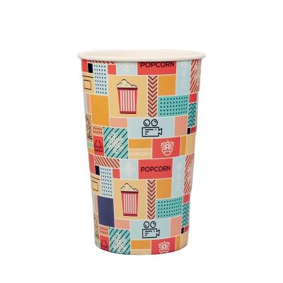 China Popcorn 64oz Biodegradable Bucket 32 ​​46 85oz Bucket Cinema Fast Food Disposable Paper Cups for sale