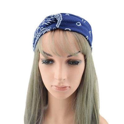 China Cashew Cross Hair Fashion Printed Band Sports Headwear Summer Turban Headband for sale