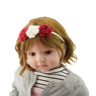 China European and American flower mohair Headwraps fashion style traceless elastic hair accessories baby headband for sale