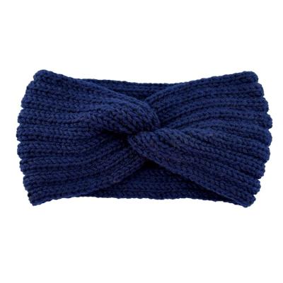 China Good quality European and American winter style soft cross knitted women crochet hair band elastic warm wool knit headbands for sale