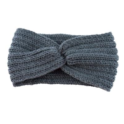 China Fashion factory direct sales ladies knitting winter cross elastic woolen women knitted handmade headband for sale