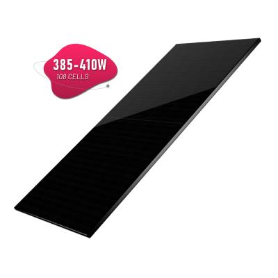 China Solar Power System All Black Mono Bifacial Solar Panel 360W 380W 400W PERC Half Cell Bifacial Double Glass Monocrystalline Panels for sale