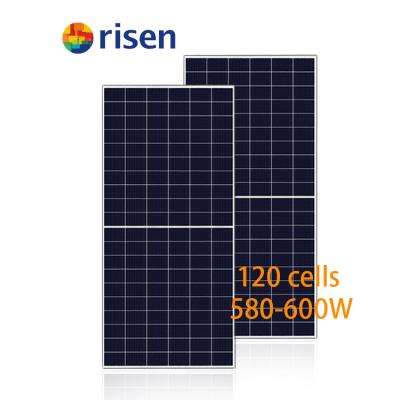 China Hot sale 580w 590w PV solar panel modules 600w bifacial panel for home system RSM120-8-580BMDG-600BMDG for sale