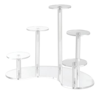 China Fashion Design Acrylic Display Fixtures 5 Pedestal Acrylic Product Display Stand for sale