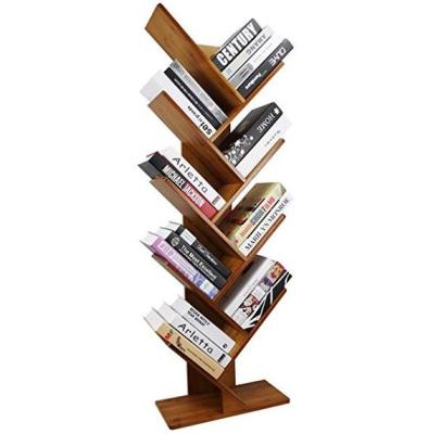 China Point Of Sale Bamboo Display Unit 9 Shelf Tree Shaped Bookshelf Organizer for sale