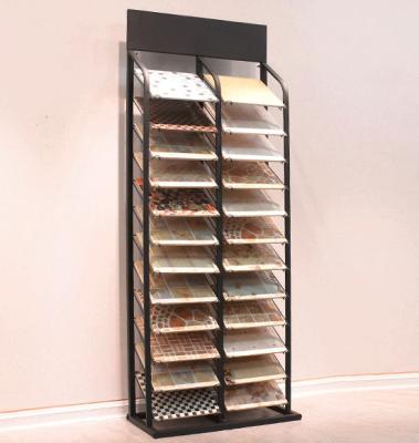 China 12 Layer 24 Piece Metal Floor Tile Display Rack Retail Showroom Fixtures for sale