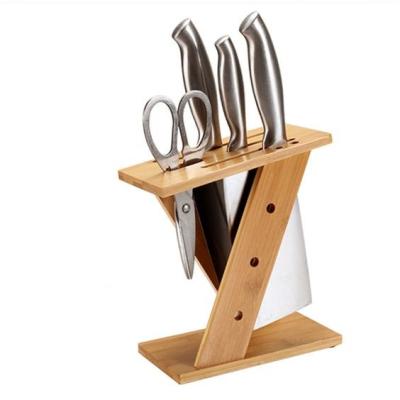 China Natural Wood Bamboo Display Unit Kitchen Knife Holder Organizer Multi Use for sale