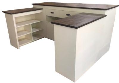 China Custom Made Retail Checkout Counter Retail Cash Desk Contemporary Design for sale