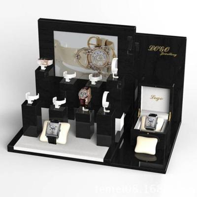 China Sistemas de los soportes de exhibición de la joyería/OEM/ODM negros superiores del soporte del tenedor del reloj disponible en venta