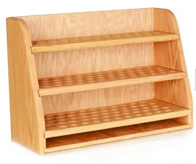 China Customized Size Bamboo Display Unit Makeup Display Shelves Eco Friendly for sale