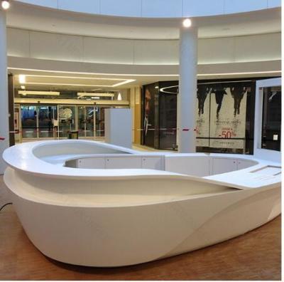 China Unique Curved Reception Counter , Solid Surface Hotel Reception Desk for sale