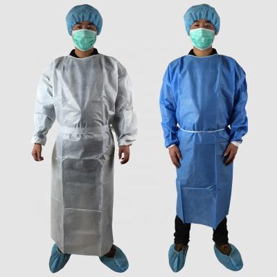 China Breathable Level 1 Aami Tie Back Protective Gown Eco-Friendly Isolation Exam Gowns Long Sleeves For Ward Pharmacy Surgery for sale