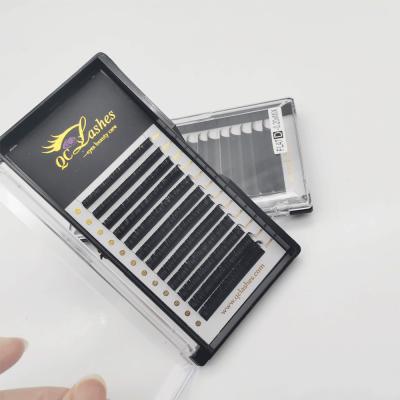 China Long Natural 0.15mm 0.20mm Ellipse Matte Flat Lashes Extension Individual Flat Lash Trays Bulk With Split Tips for sale