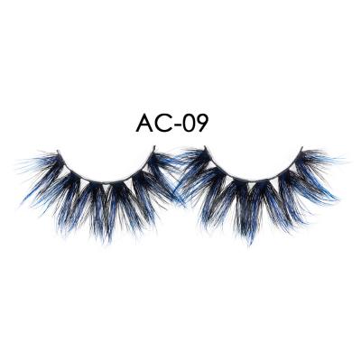 China Custom Logo Lasting 3D Mink Color Lashes Colorful Tapered Strip Lashes Mink Colored Eyelashes for sale