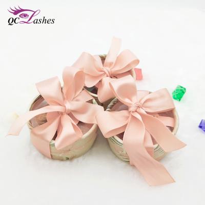 China Durable custom top grade factory price private label 3d eyelash packaging silk round box for sale