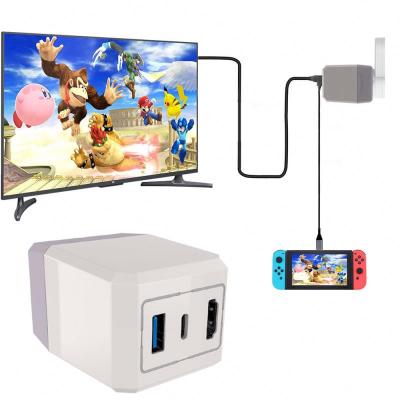 China USB 3.0 HD TV Fast AC Power Charger Dock Adapter Type C Converter Dock Adapter For Nintendo Switch Console JYS-NS182 for sale