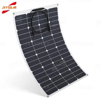 China ETFE Custom Gridding 80W 20V ETFE Sunpower Outdoor Portable Lightweight Semi Flexible Solar Panels For Energy Storage Device for sale