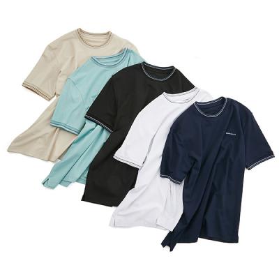 Chine T-shirt à col rond en coton 95 5 spandex avec tissu respirant à séchage rapide à vendre