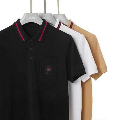 China Knitted Fabric Type Plain Polo Shirts Mens With Breathable And Skin Friendly Fabric for sale