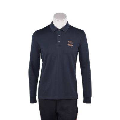 China Modisches Polo-Shirt mit langem Ärmel für Männer mit Business-Shirt-Halsband und individuellem Logo zu verkaufen