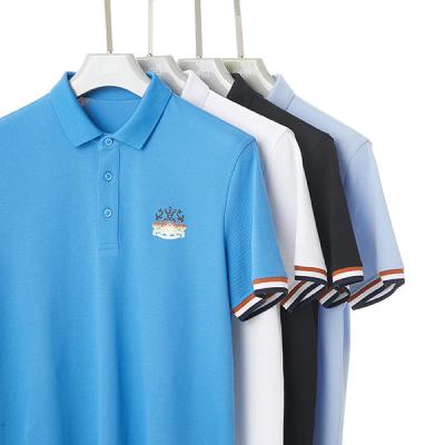 China Men's White Blue and Black Custom Polo Shirt Plain Golf T-Shirts with Customization for sale