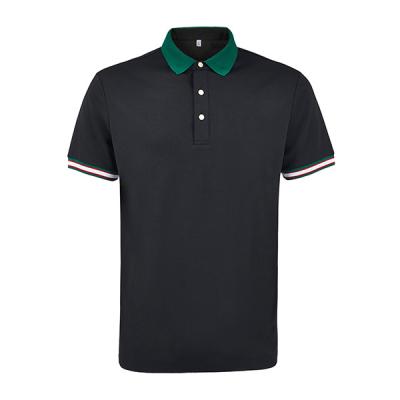 China Men's Short Sleeved Knitted Polo T-Shirt for Golf in Black White Pink Navy Blue Green for sale