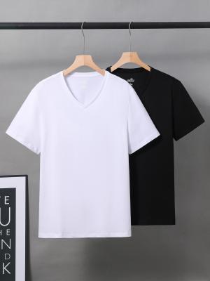 China V Neck Collar Cotton Children T Shirts Summer Knitted 180gsm for sale