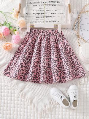 China Girls Short Skirts And Dresses Leopard Printed in 91%Polyester 9%Spandex fabric for sale