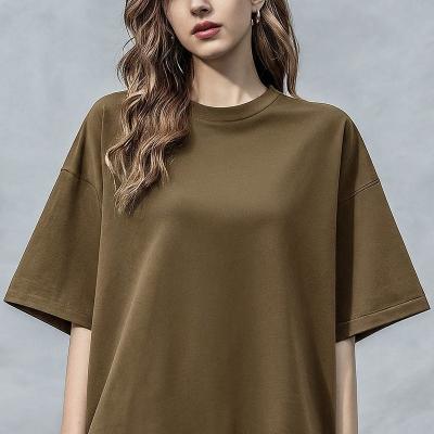 China Camiseta de tamaño grande de mujer sencilla amigable con la piel 200 gramos S-6XL con cuello O en venta