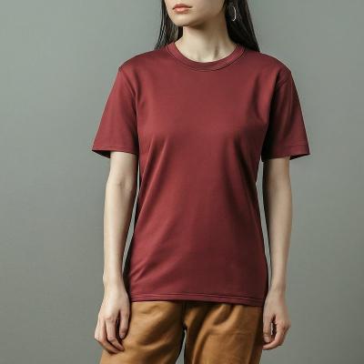 China Gewone katoenen T-shirts voor vrouwen anti pilling 170-210 gram met korte mouw Te koop