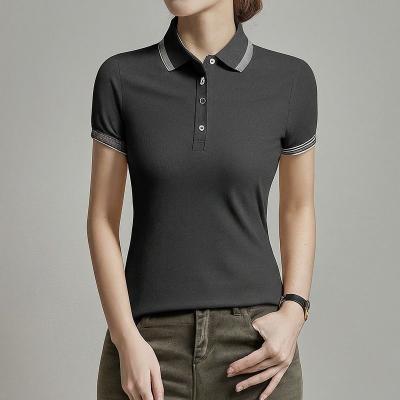 Cina Camicie da polo da donna a manica corta a maglia, colorate e anti rughe, OEM ODM in vendita