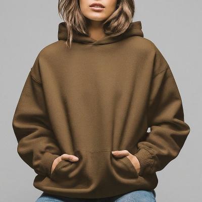 China Polyester / Cotton Thick Plain Hooded Sweatshirt Anti Shrink For Women for sale