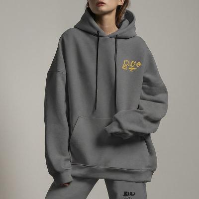 China Custom Logo Grey Oversized Hoodie Sets Windproof For Women Jogging for sale